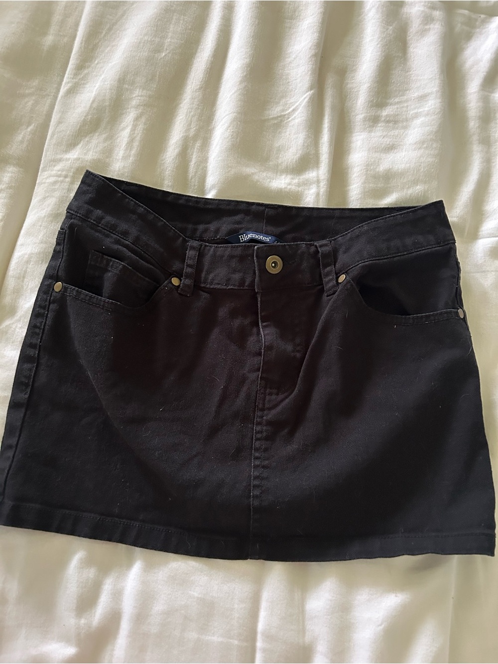 Bluenotes Black Denim Mini Skort with Belt Loops